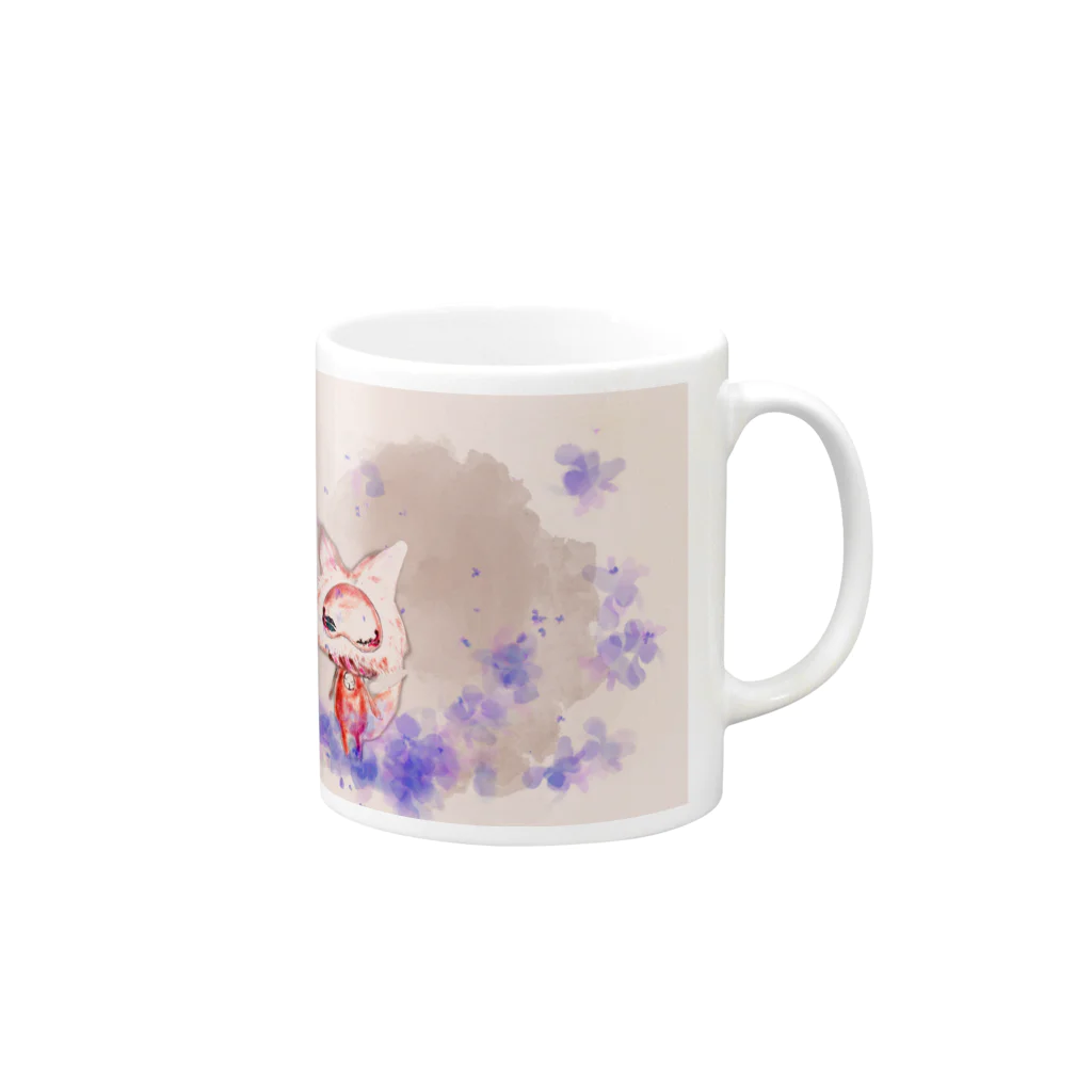 KANAME_86の人面猫はすみれの夢を見る Mug :right side of the handle