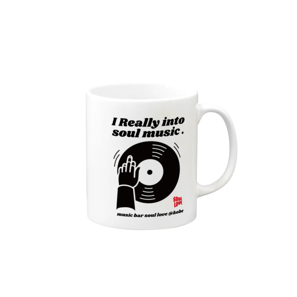 music bar SOUL LOVEのsoul music Mug :right side of the handle