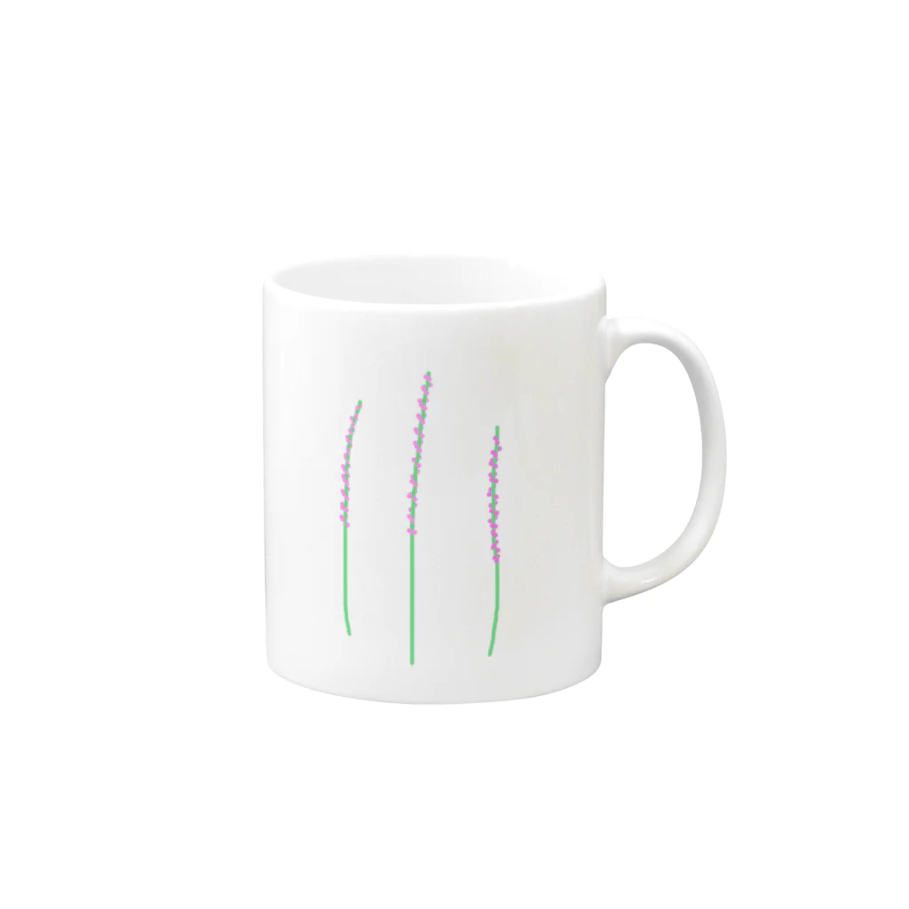 風野ひつじのネジバナ Mug :right side of the handle