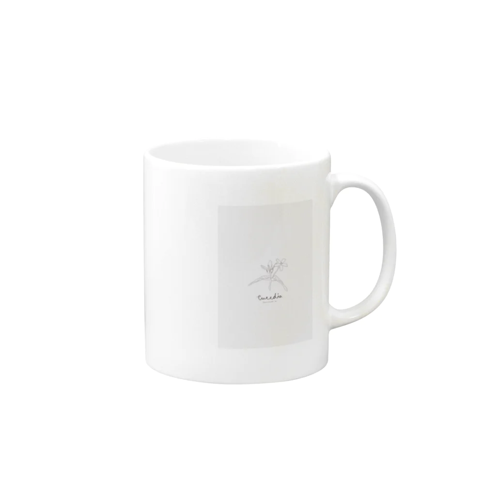 rilybiiのブルースター＊ベビーグレーピンク Mug :right side of the handle