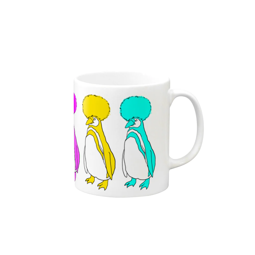 おざき たすく/mあわ/Ozaki Tasukuのパーリナイペンギン Mug :right side of the handle