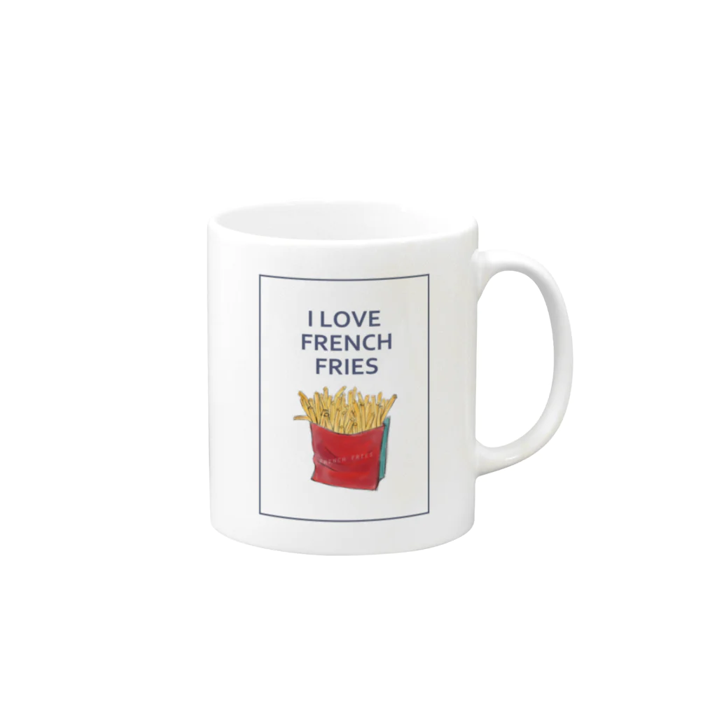 NATSUYA TAKASAKIのI LOVE FRENCH FRIES Mug :right side of the handle