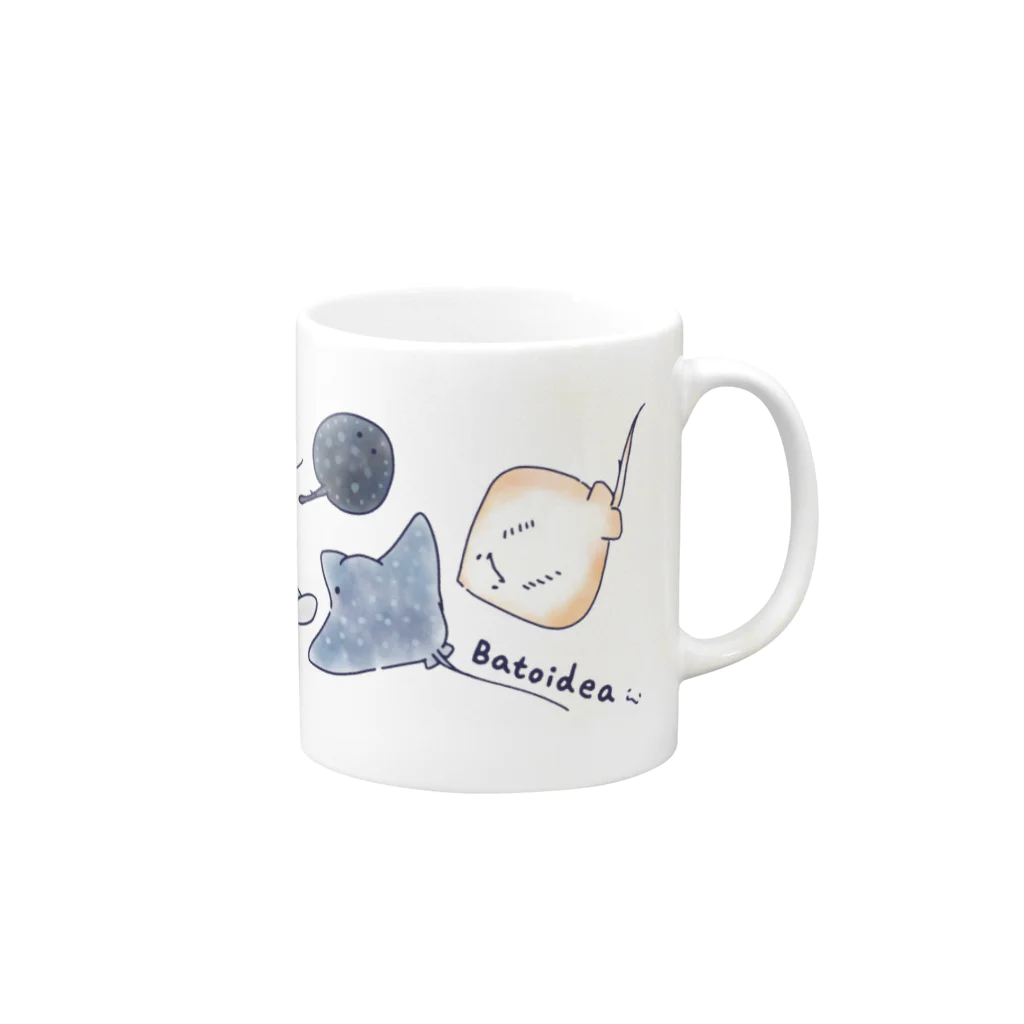 へんにゃり鮮魚店のエイさんのなかまたち Mug :right side of the handle