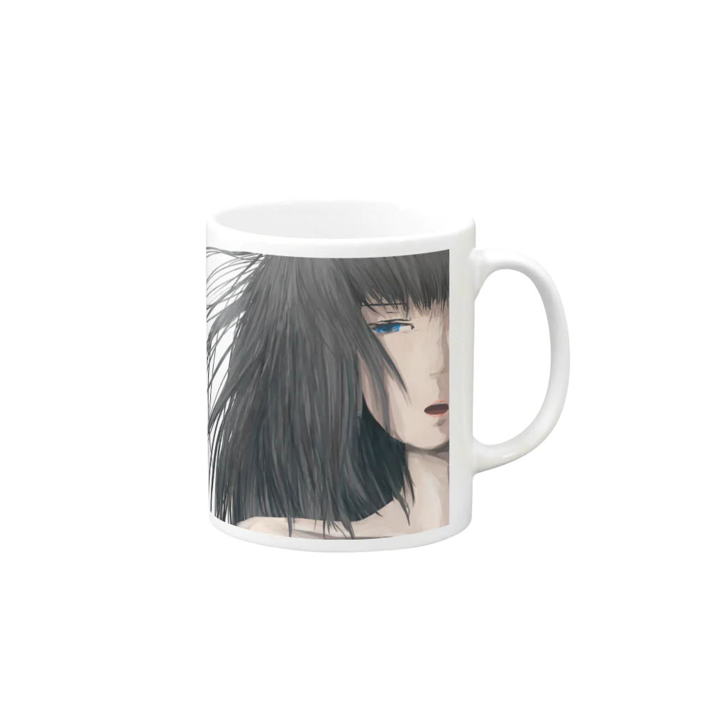 海央(池田氏)の髪の長い女の子 Mug :right side of the handle