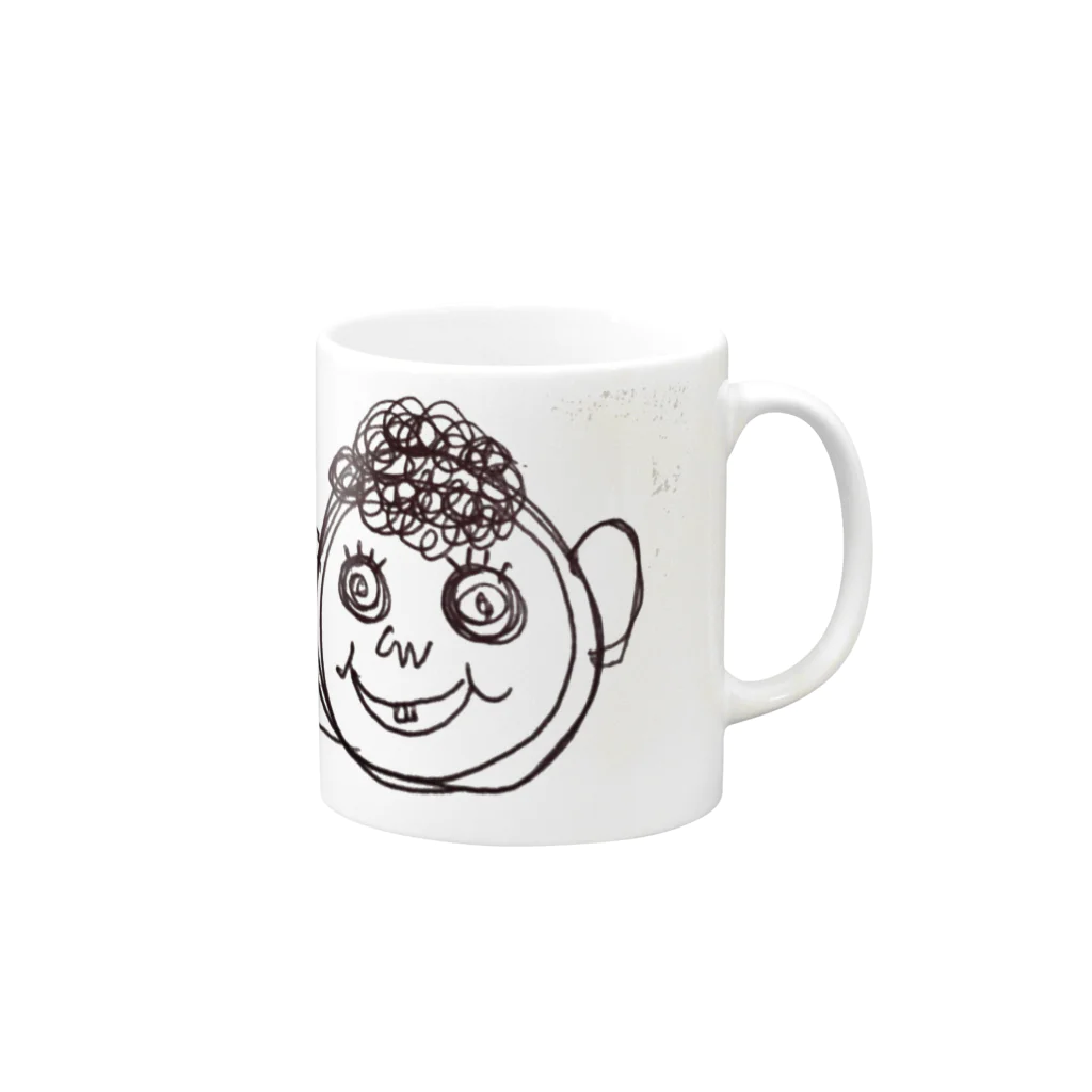 yuppyhappyのくるくるしてる男の子 Mug :right side of the handle