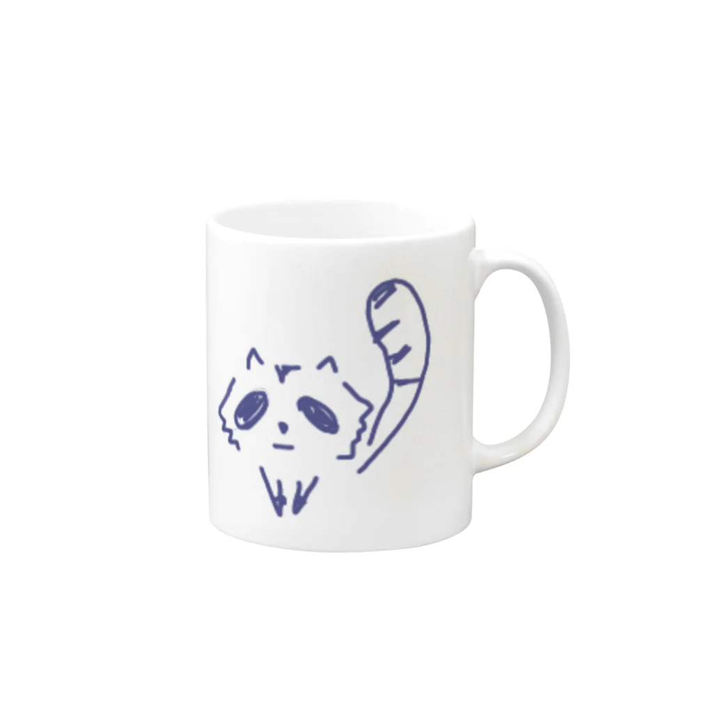 ラナのおさぼりグッズのたぬき Mug :right side of the handle