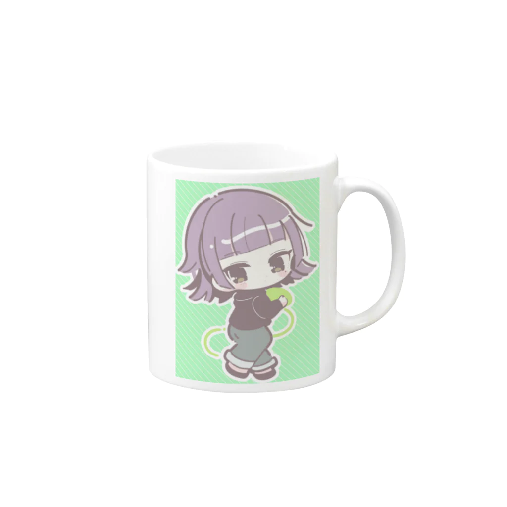 おんなどもの可愛いグッズショップのぱすてるりょうちゃん Mug :right side of the handle