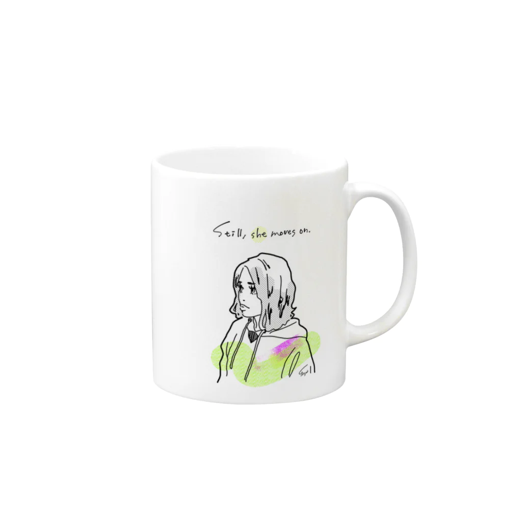 しみじみ　しじみのgirl Mug :right side of the handle