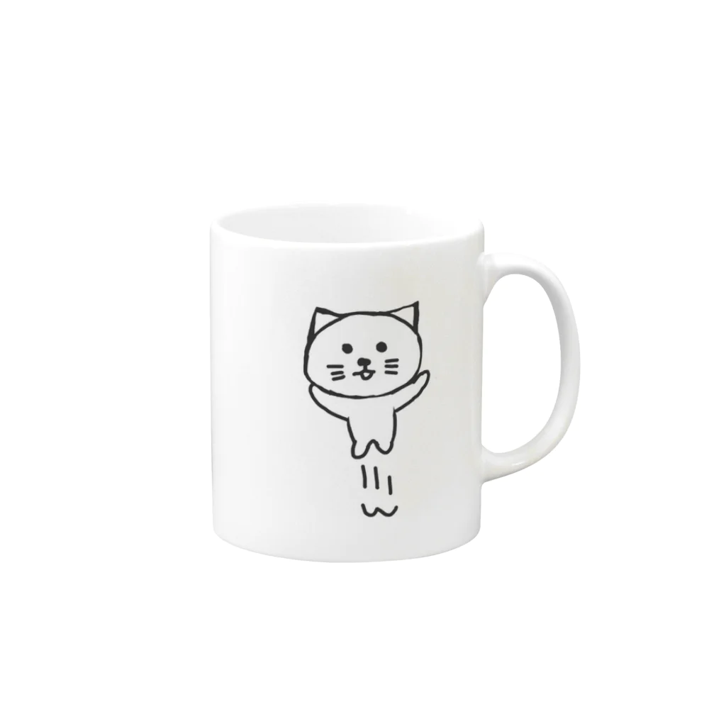 逸毅（´-`）.｡oのゆる動物シリーズ【猫】 Mug :right side of the handle