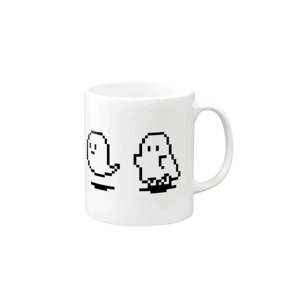 IENITY　/　MOON SIDEの【IENITY】紛れ込むシーツおばけちゃん Mug :right side of the handle