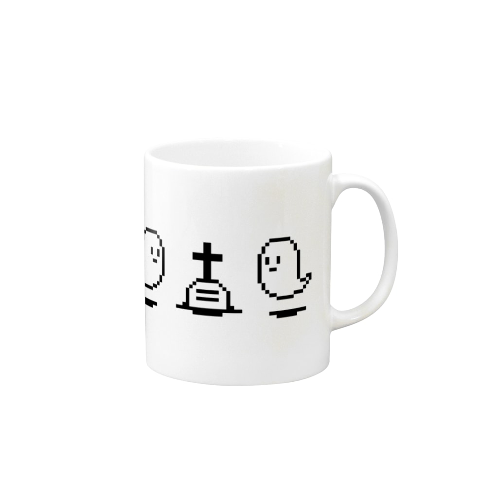 IENITY / MOON SIDEのおばけちゃん マグカップ Mug :right side of the handle