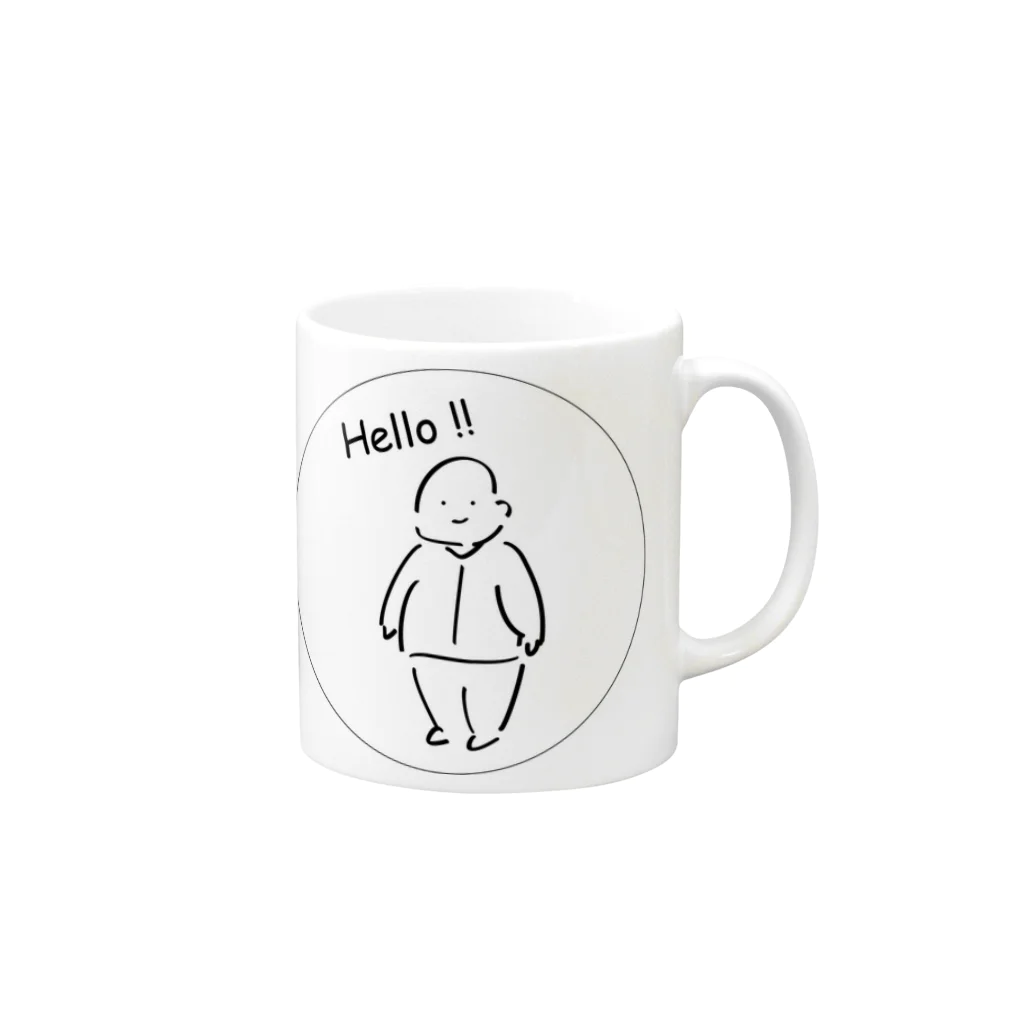 Satochin !! SHOP !!のお肉屋さんのぶちやさん Mug :right side of the handle