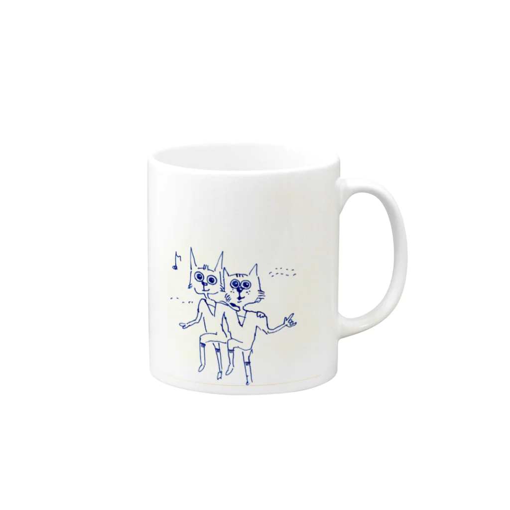 Tse_Nekoのツェ・猫（仲良し） Mug :right side of the handle