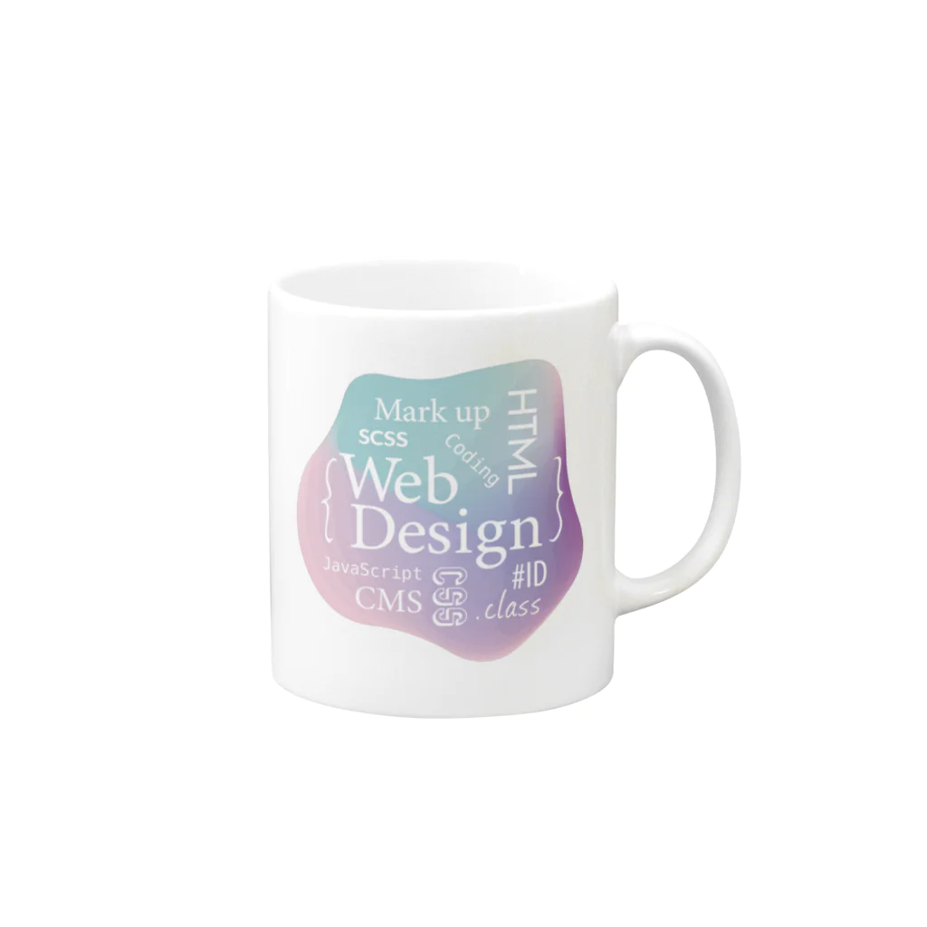 webookerのウェブデザイン タイポグラフィ Mug :right side of the handle
