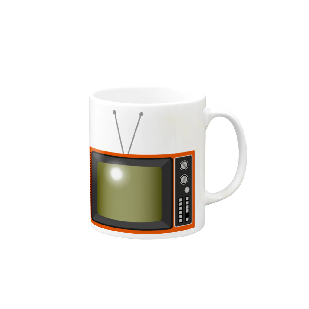 illust_designs_labのレトロな昭和の可愛いテレビのイラスト Mug :right side of the handle