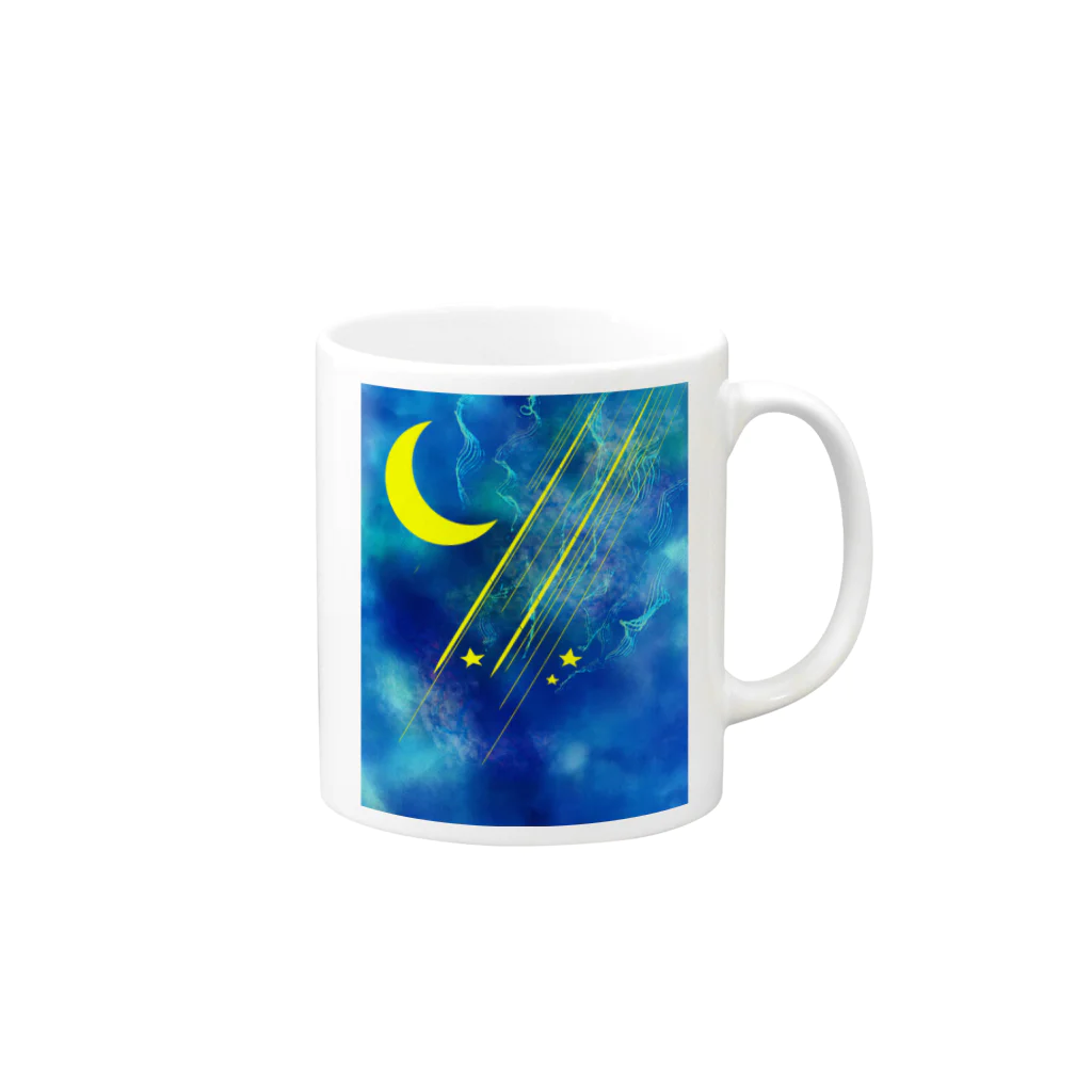 らくがき堂の夜空 Mug :right side of the handle