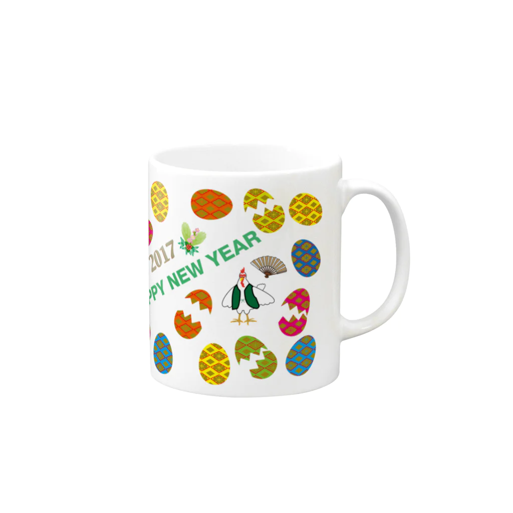 ジルトチッチのデザインボックスの2017酉年のニワトリのイラストgoods Mug :right side of the handle