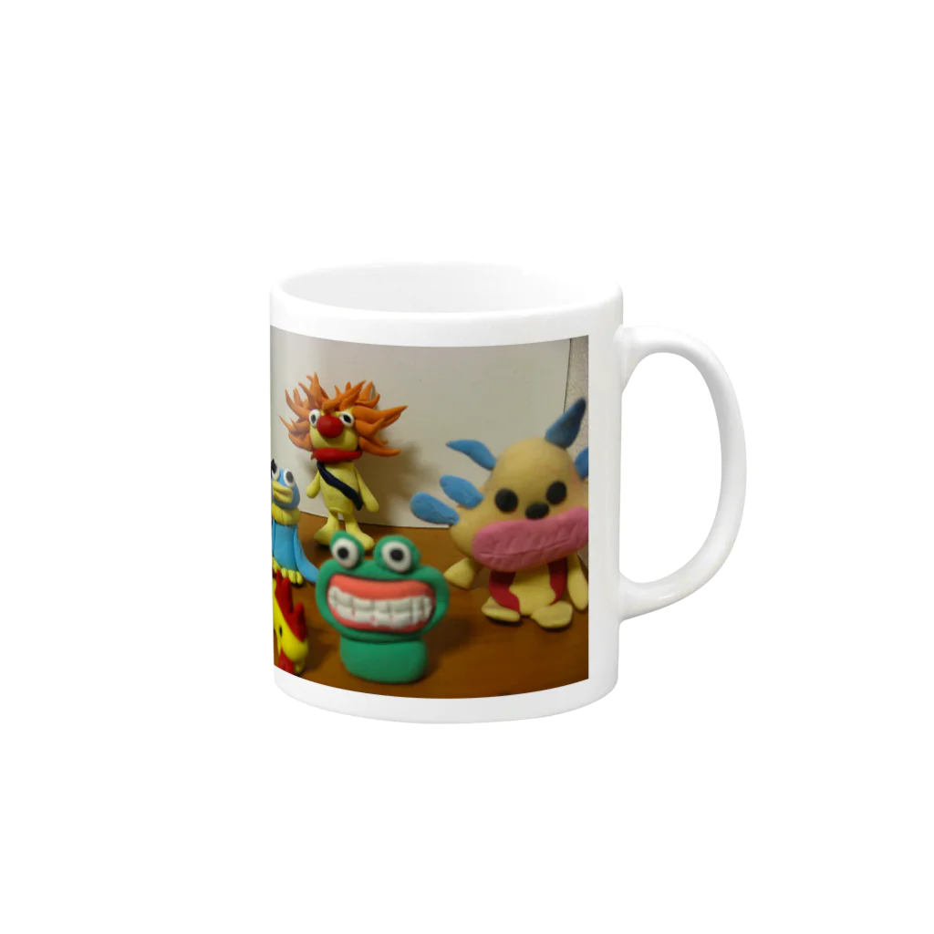 ちょっぷ@デザフェス15日A-170のモンスターファミリー Mug :right side of the handle