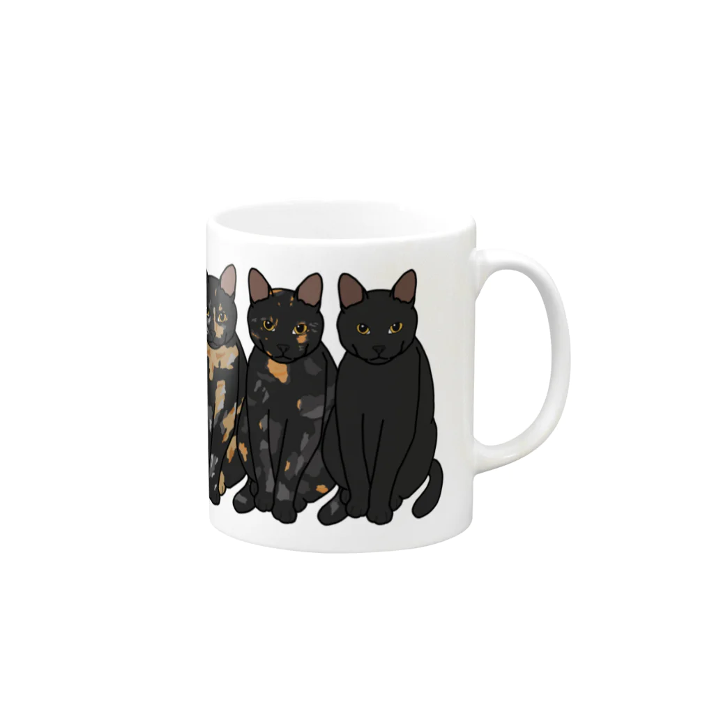 facのさび猫グラデ Mug :right side of the handle