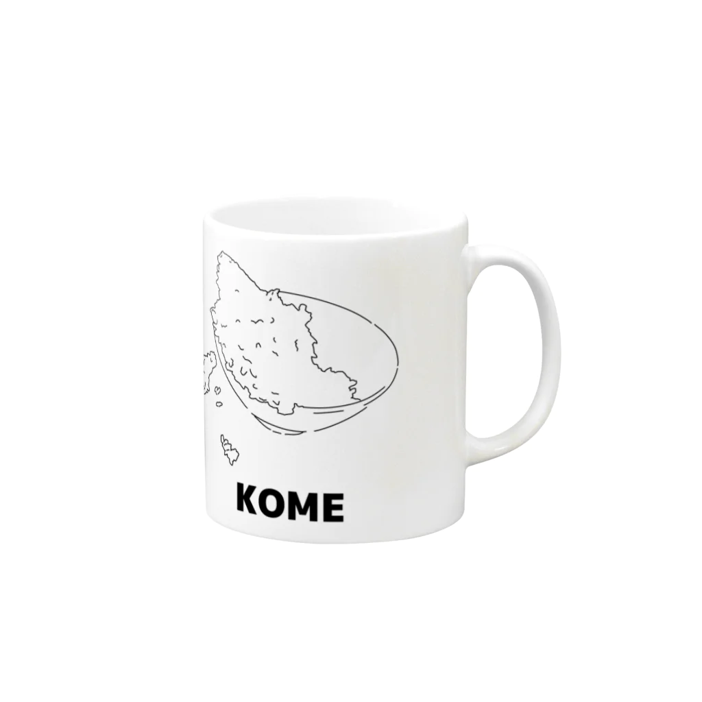 はすみのこぼれた米 Mug :right side of the handle