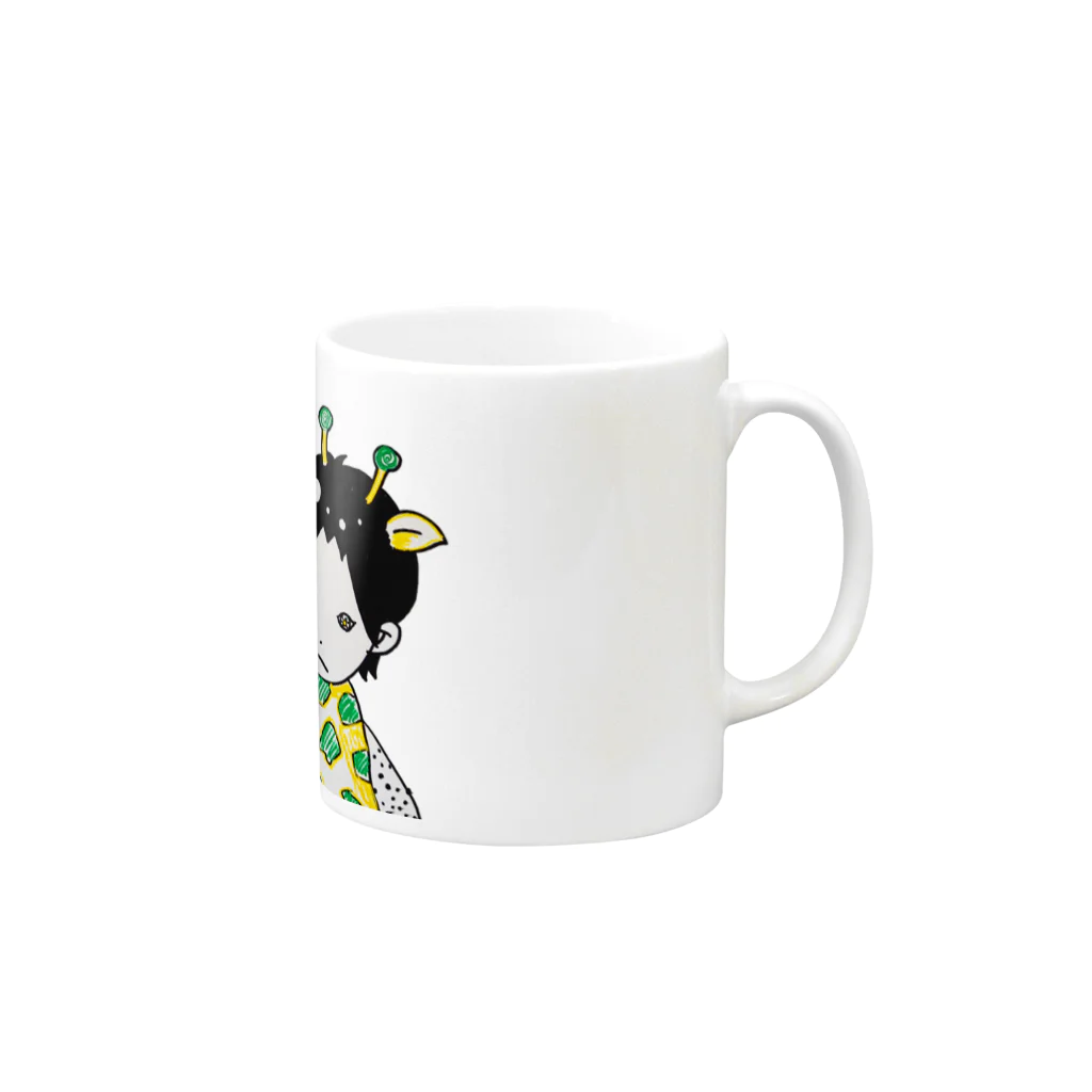 ナニゲナイモノタチのきりんカップル Mug :right side of the handle