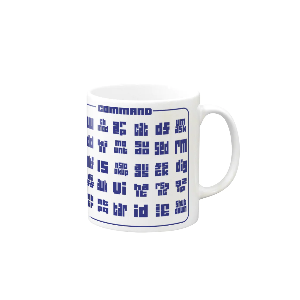 nekomoriのunix command list Mug :right side of the handle