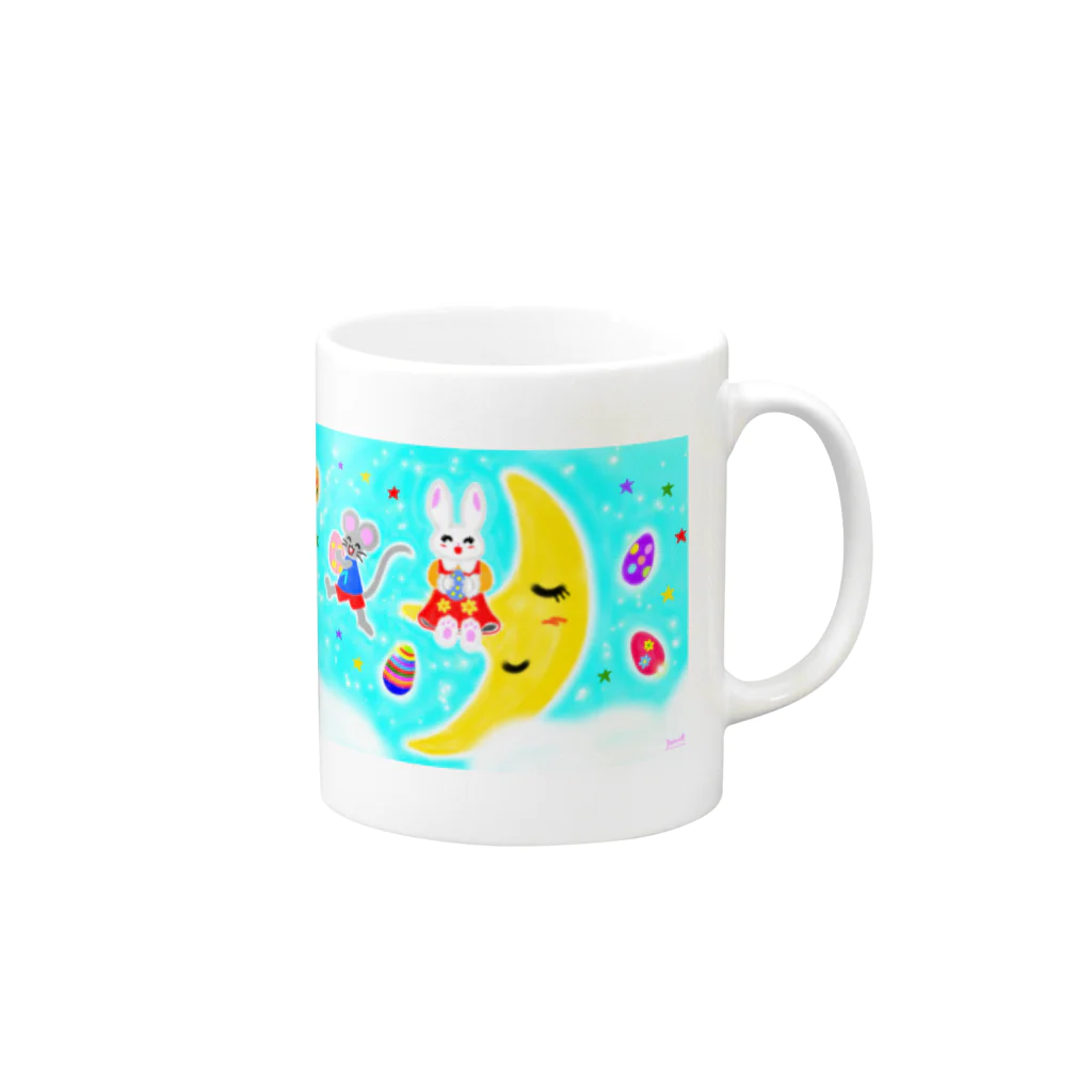 夢の世界のお店🌟のミミナちゃんとマウチュくん Mug :right side of the handle