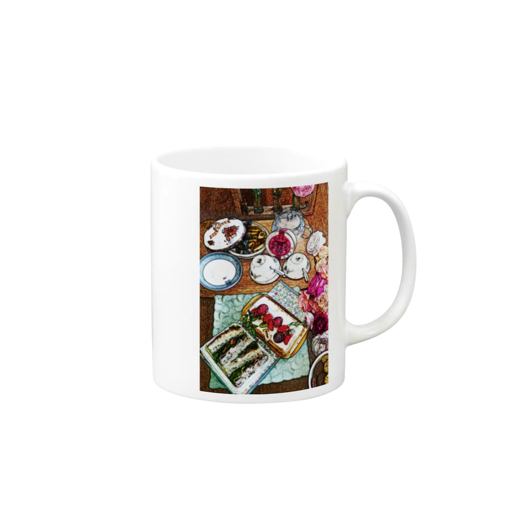 zwei_flugelのAfternoon Tea Party Mug :right side of the handle