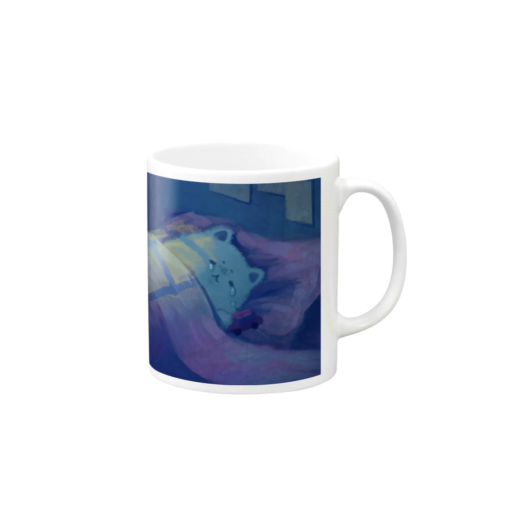 とろろごはんのねむれない夜 Mug :right side of the handle