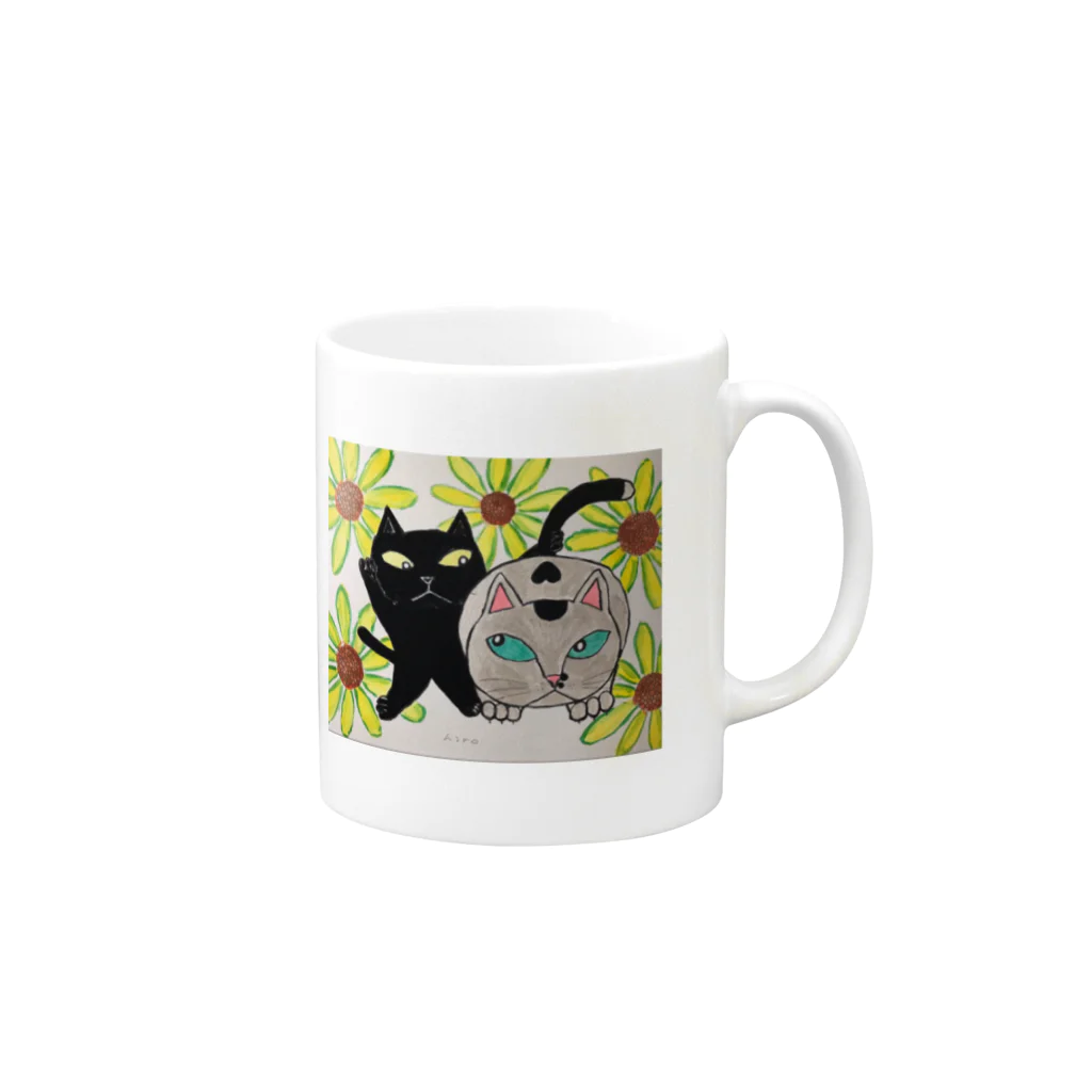 ️️ひろゆき🐾のいたずら猫ちゃん Mug :right side of the handle