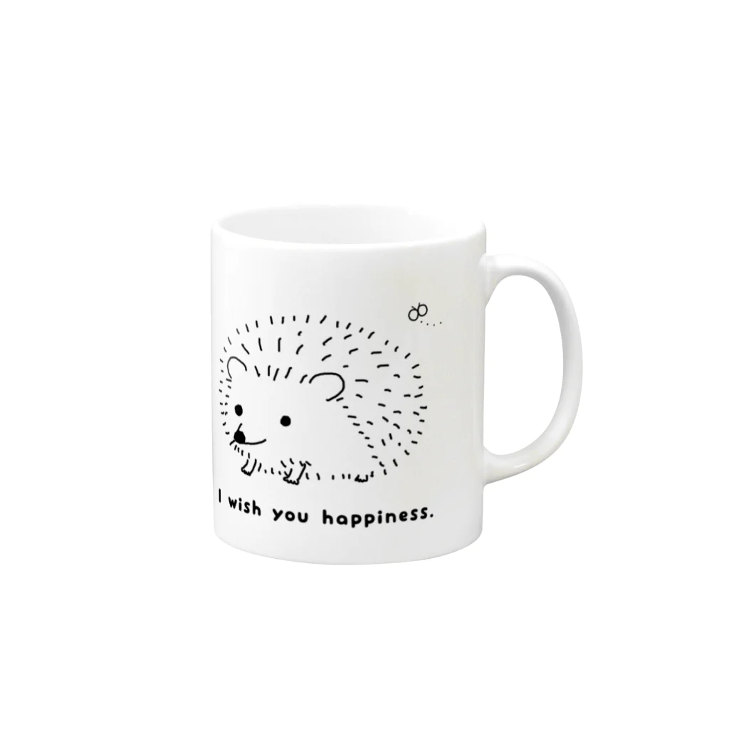 ニーニSHOPのちょうちょとハリネズミさん Mug :right side of the handle