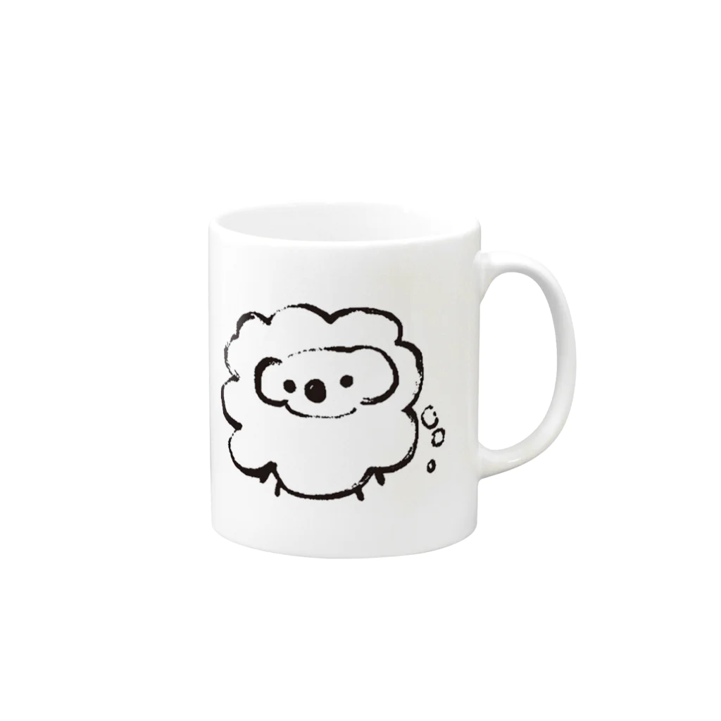 21kajiccoのひつじコアラ Mug :right side of the handle