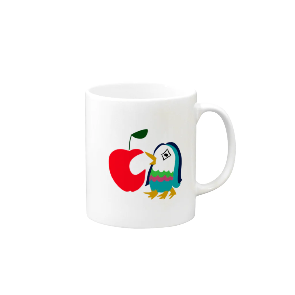 satomimitsukiのアップルアマビエ Mug :right side of the handle