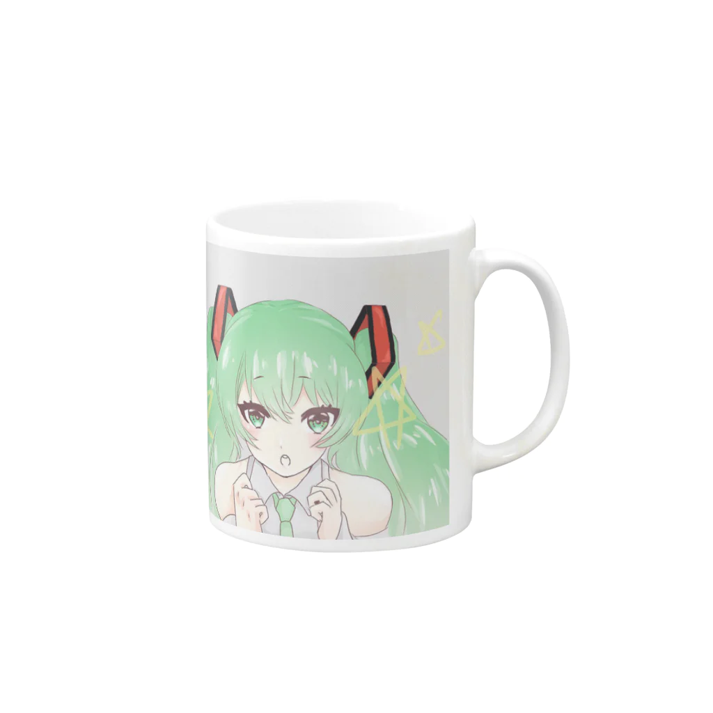 yura_aki05の応援ミクちゃん Mug :right side of the handle