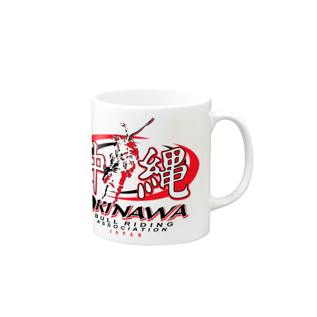 RisingSunRodeoの沖縄ブルライディング協会 (OBRA) Mug :right side of the handle