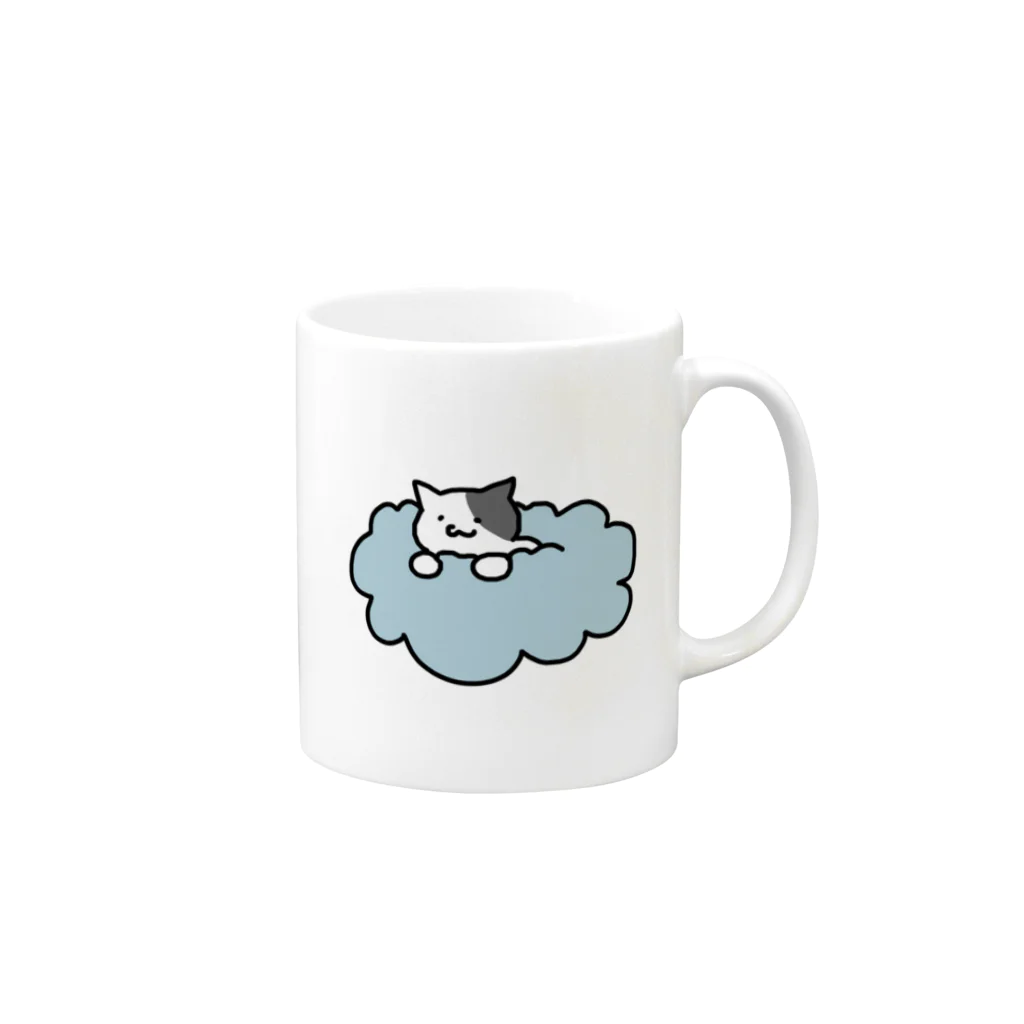 ゆるあにまるの雲乗り猫 Mug :right side of the handle