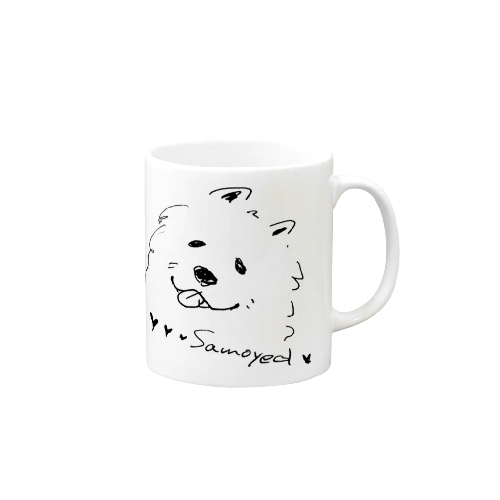 uniple365のMOFUMOFU uniple_samoyed Mug :right side of the handle