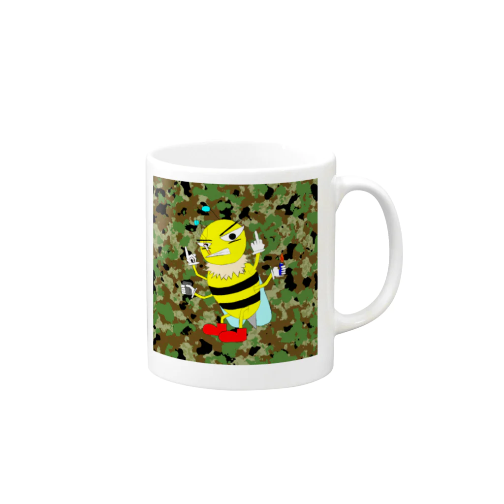 ぶんぶん🐝🧫のヤニはち Mug :right side of the handle