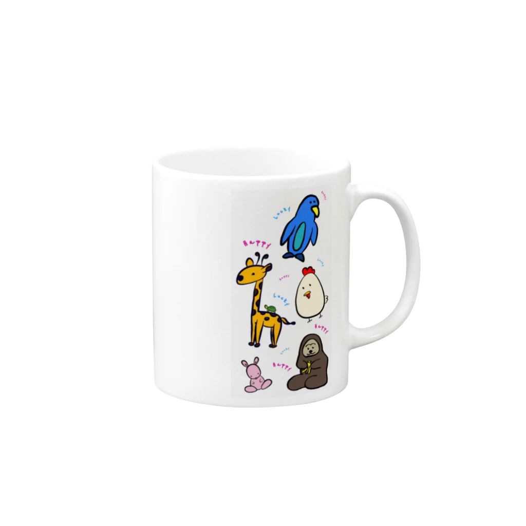 Shop-TSUMIKIのはぴらきZOO Mug :right side of the handle