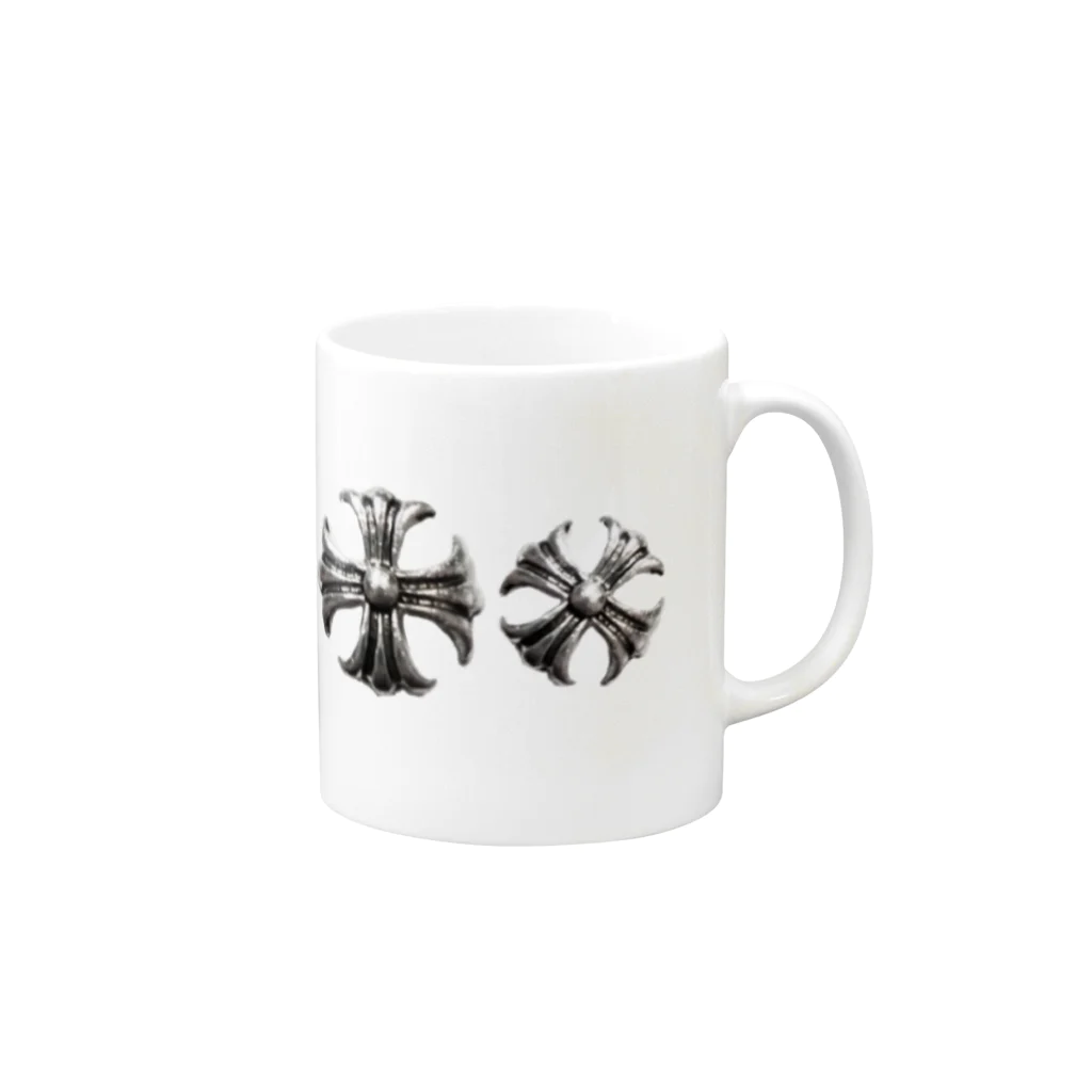 💜Salon de Lucia💜のGreek Crosses Teddy - monochrome Mug :right side of the handle