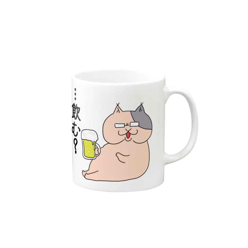 おこめのにゃんこ氏マグカップ Mug :right side of the handle