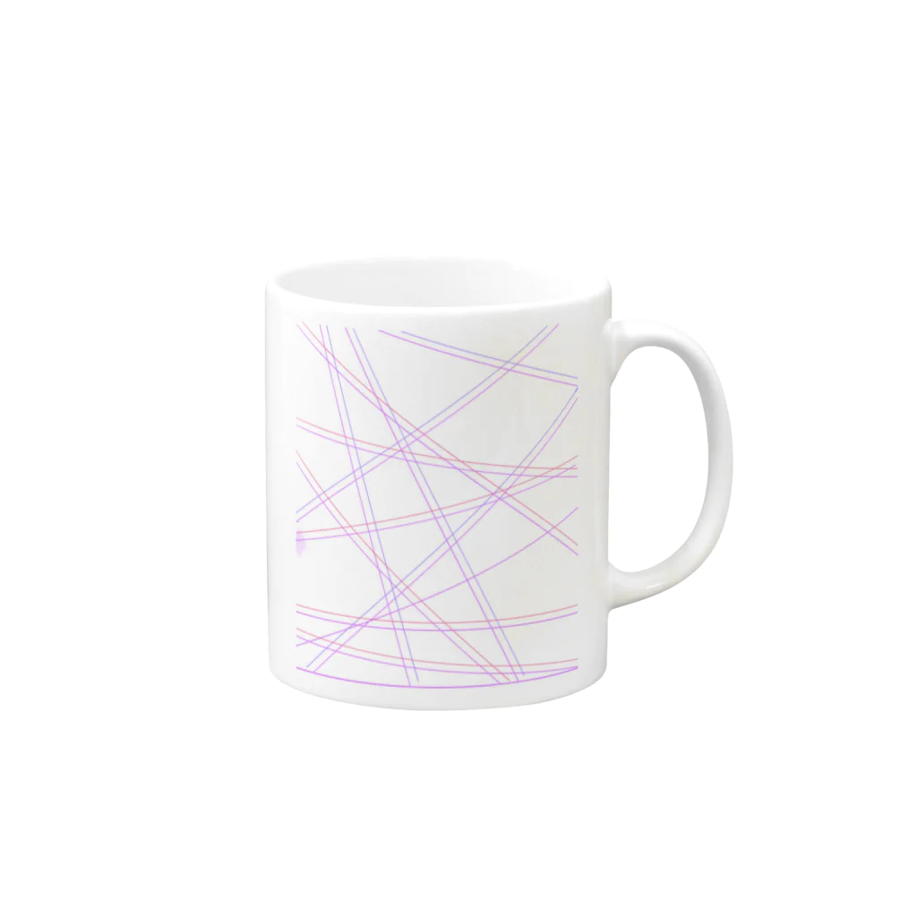 R mamaのラインライン2 Mug :right side of the handle