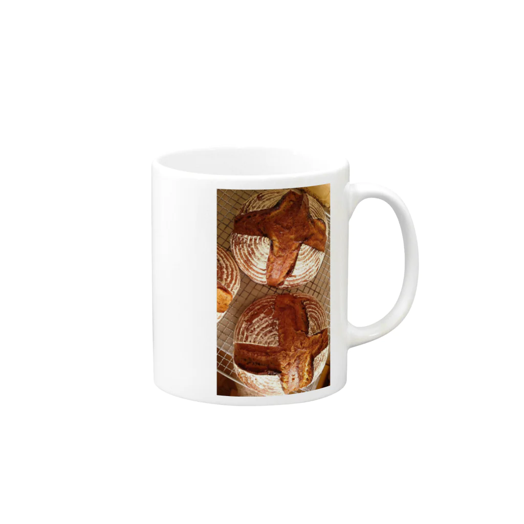 地球のめぐみのパン工房　ルナ・ジェナのルナ・ジェナ　カンパーニュ Mug :right side of the handle