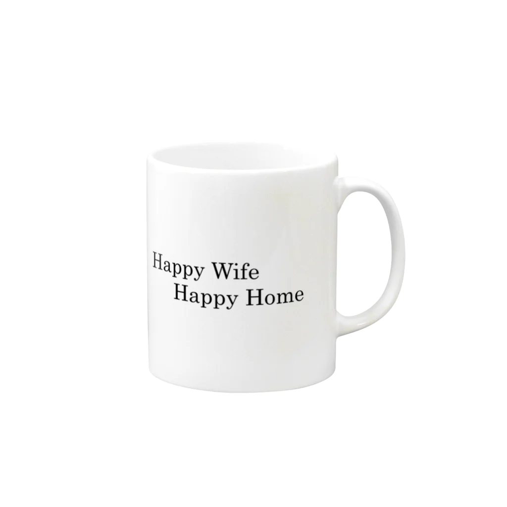 YuzuKanのHappy Wife Happy Home Mug :right side of the handle