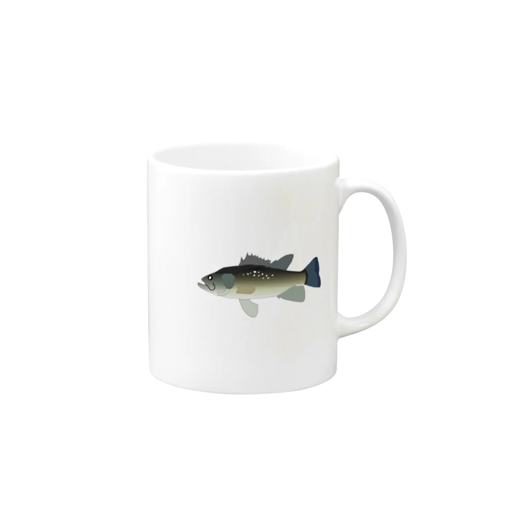 MOBのブラックバス Mug :right side of the handle