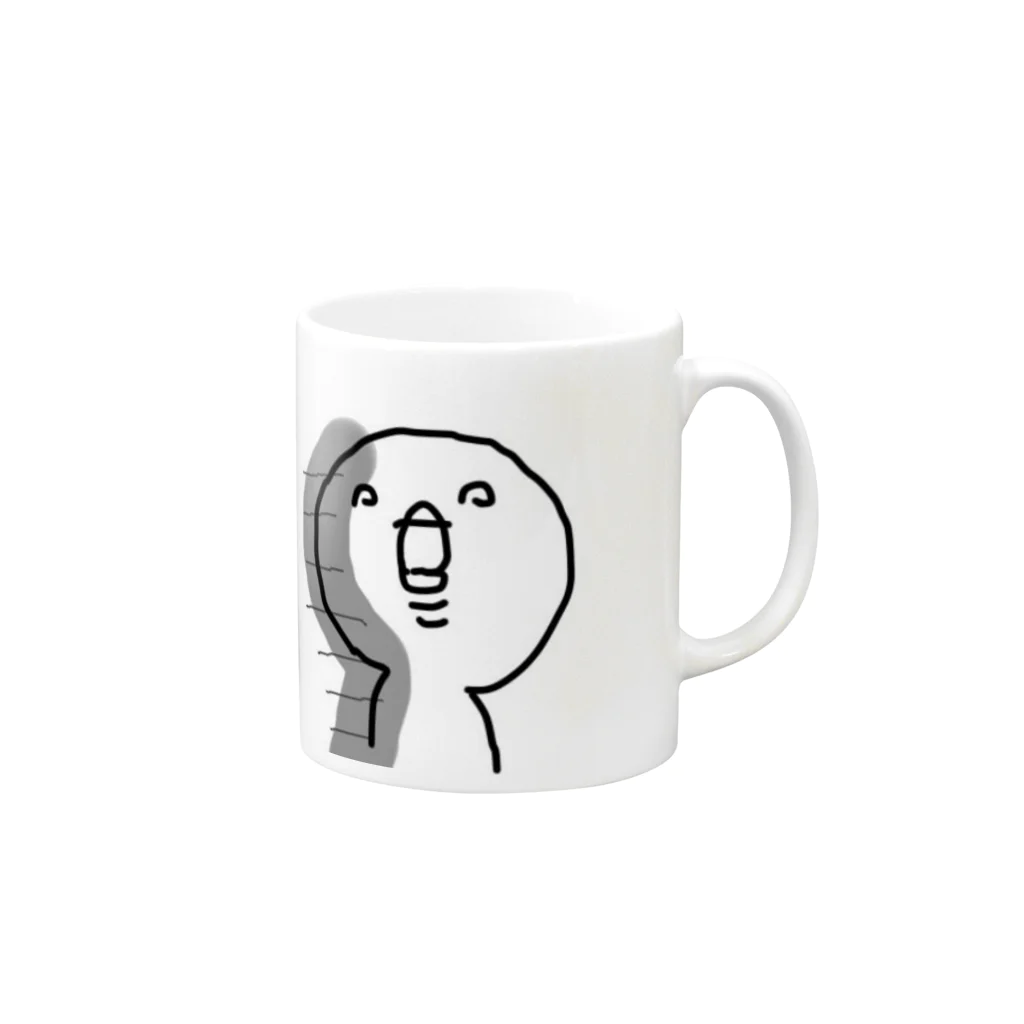 ノラまるのキチガイくん Mug :right side of the handle