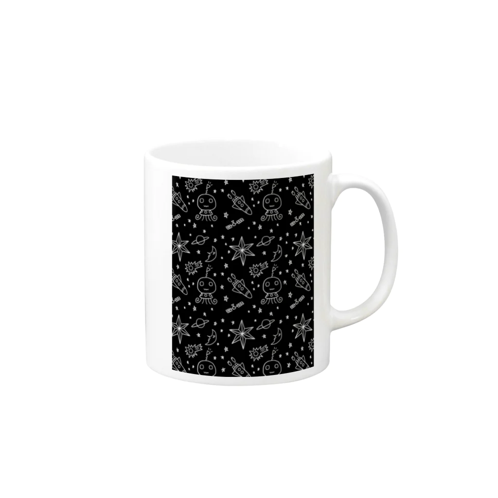 OMENYAのらくがきの宇宙 Mug :right side of the handle