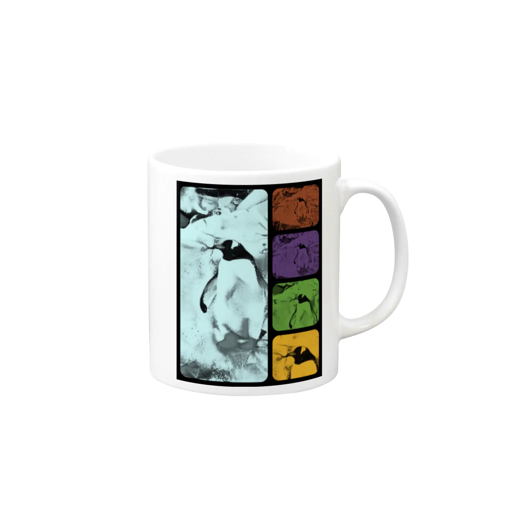 yoshica's design caféのペンギン[ダブル‐トーン（double tone）] Mug :right side of the handle