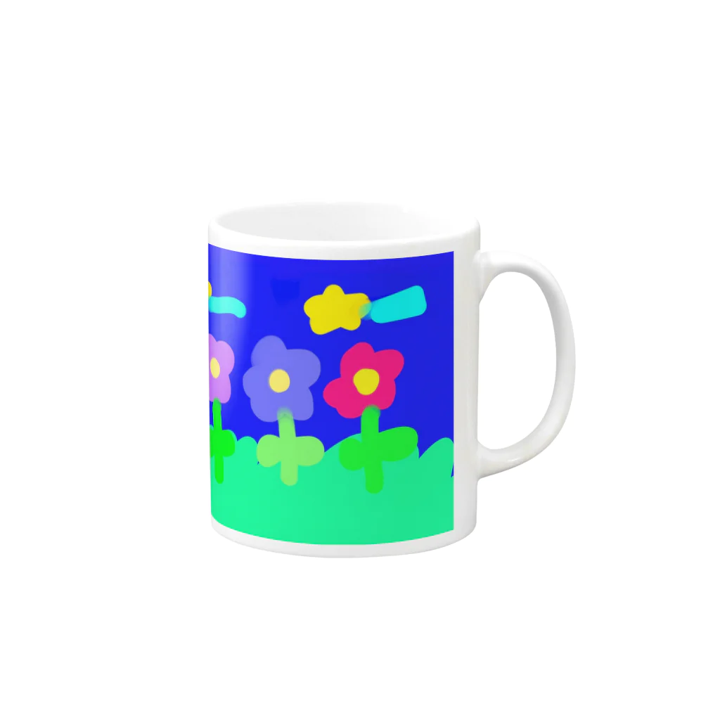 アミティエの7歳・夜空の花畑 Mug :right side of the handle