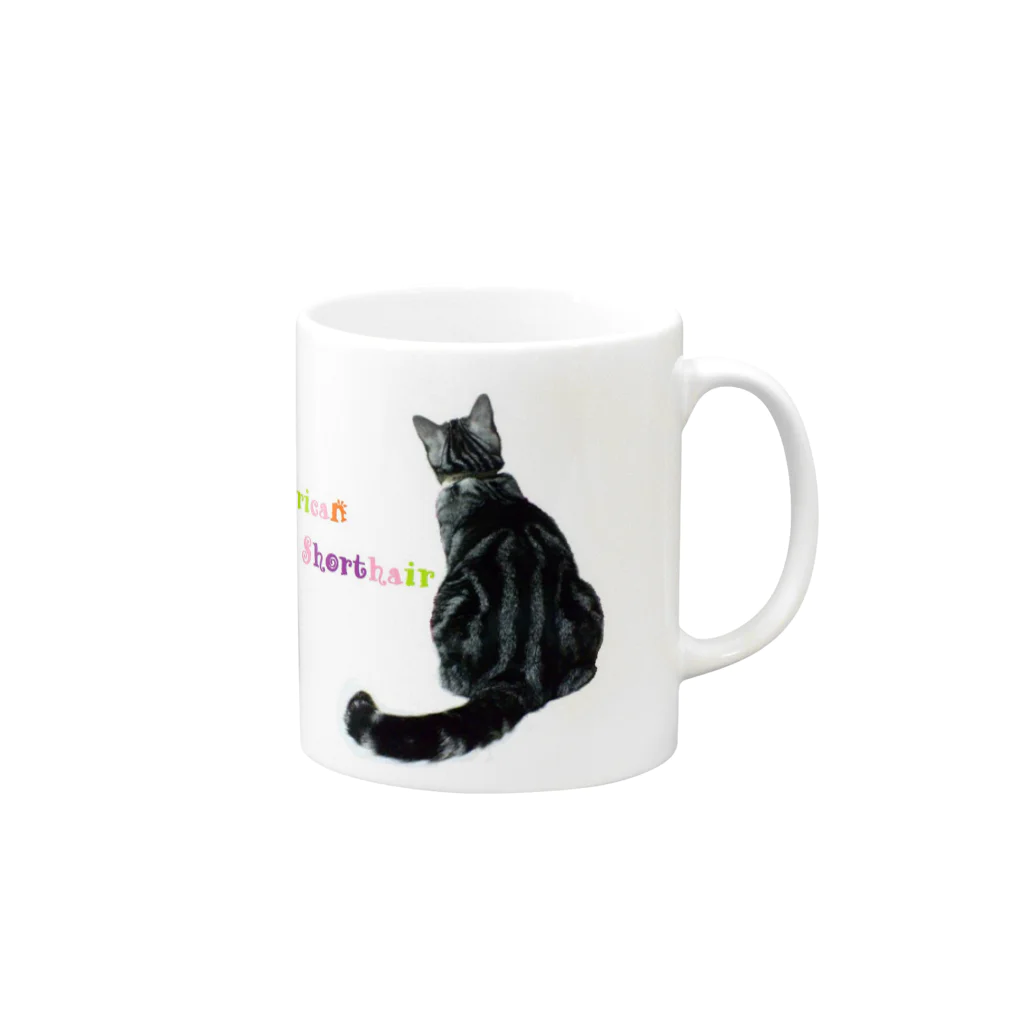 saori*のバックシャンCAT Mug :right side of the handle